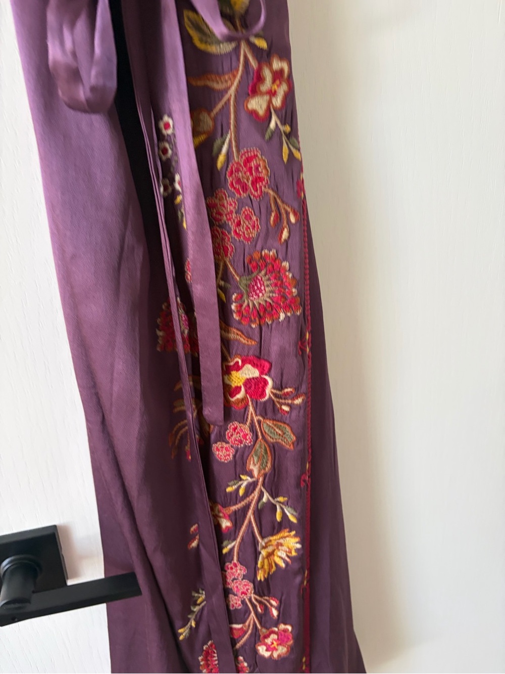 Johnny Was Plum Embroidered Maxi Dress with Floral Accents - Picture 4 of 10